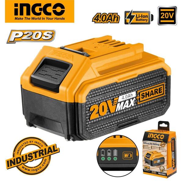INGCO 4.0 Ah Li-ion Battery Pack 20V FBLI2002 Suitable for INGCO 20V multiple tools