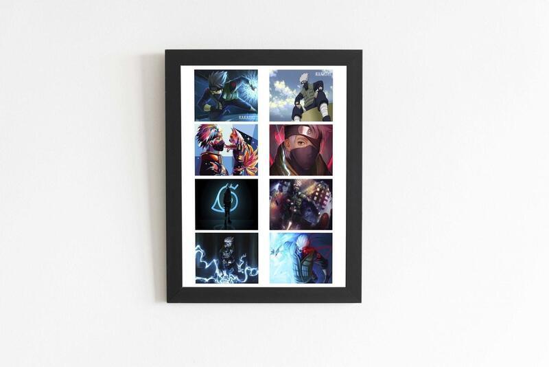 Kakashi(Naruto)Hanged Poster for Home and Office (Multicolour, A4 size) and Printed | Digital Print | Framed | Forex Board