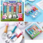 KidsSansar – Kids Peppa Pig Tableware Spoon & Fork Stainless Steel