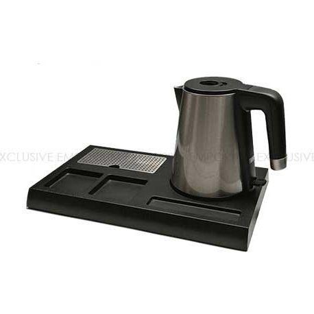 Kinhao Electric Kettle with Tray in Black and silver