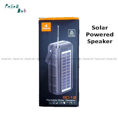 Kisonli Sc-12 Portable Wireless Bluetooth Speaker with FM Radio Solar Powered