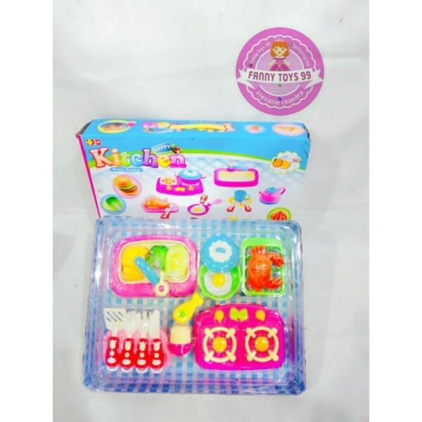 Kitchen (Cooking) Food Toy Pretend Play Set with Fish for Kids