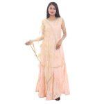 Silk Floral Embroidered Sleeveless Gown For Women