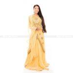 Embroidered Gown With Shawl Set For Women
