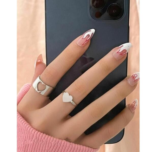 Lovers Heart Size Adjustable Best Friend BFF Couple Set Ring