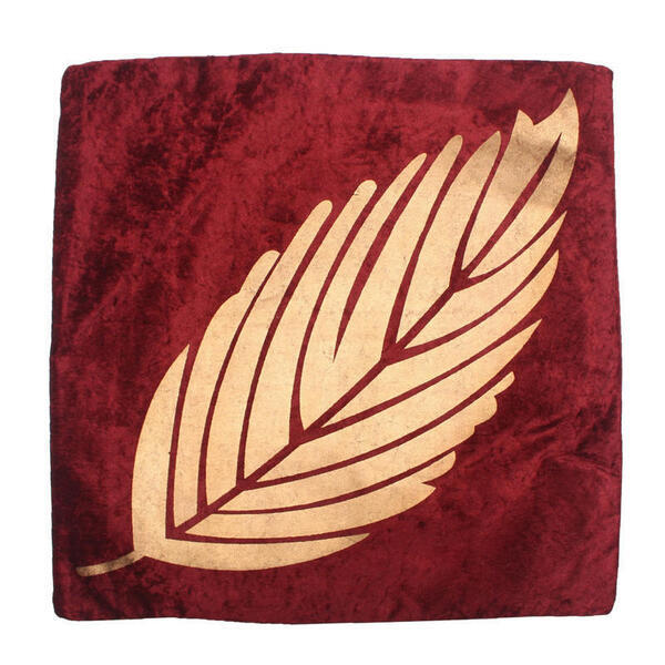 Velvet Leaf Design Cushion Cover 16*16 Inches