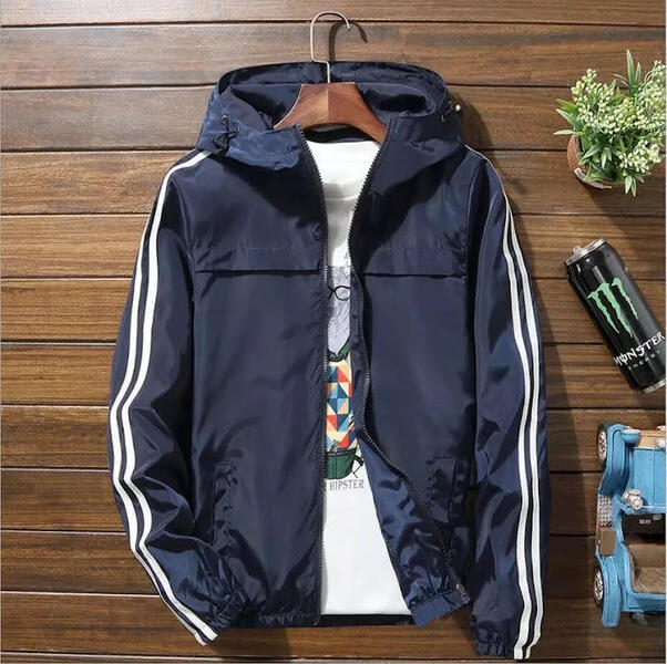 Men's Summer Double Layered 2 Stripe Windcheater Jacket
