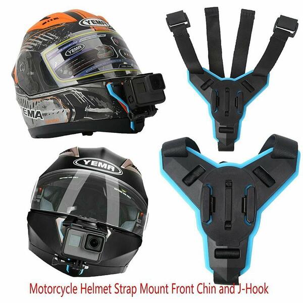 Motorcycle Helmet Strap Mount Action Camera Front Chin Mount for GoPro Hero 9 8 7 6 5 DJI Osmo Action Accessories