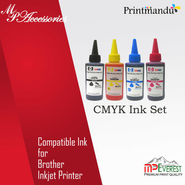 MP Universal Ink Set For Brother Inkjet Printer - C/M/Y/K