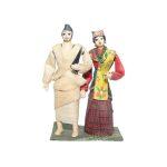 Multicolor Corn Husk Magar Married Couple Showpiece – Big