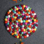 Multicolor Hand Made Circle Shaped Felt Mat 30cm