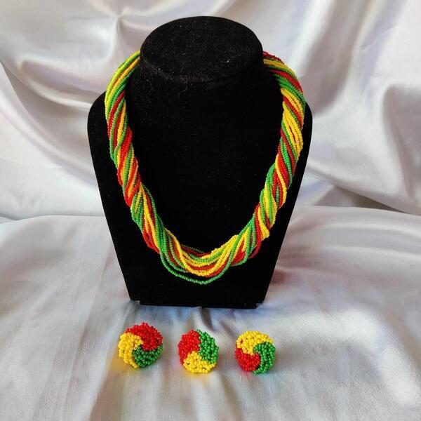 Multicolor Pote Set With Ear Top And Finger Ring