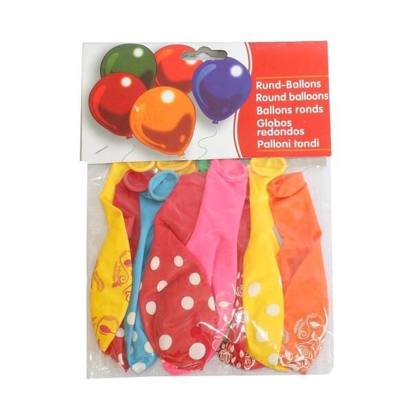 Multicolored Round Balloons - 2 Packets