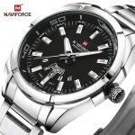 NaviForce NF9038 Day Date Function Stainless Steel Watch – Black/Silver