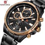 NaviForce NF9089 Chronograph Stainless Steel Watch For Men – RoseGold