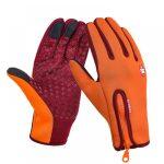Newway Gloves Men Women Winter Outdoor Sports Anti-Slip Windproof Waterproof Touch Screen Cycling Riding Skiing Running Driving Thicken Warm Elastic Zipper Glove