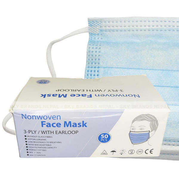 Nonwoven Face Mask 3-Ply With Earloop