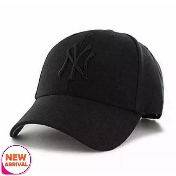 NY Black Cap For Men With Belt Strap