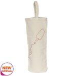 Offwhite And Brown Color Print Thick Cotton Bottle Cover Handprinted Shoulder Bag