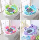 Outdoor Travel Infant Potty Cushion Children Toilet Seat Non-Slip Baby Kids Seat Potty Chair with Handle Toilet Accessories (GREEN,BLUE,PINK)