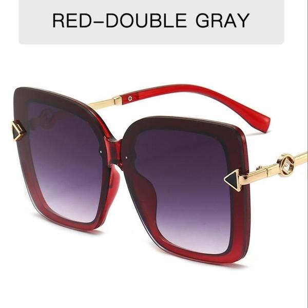 Over Size Dark Red Brown Sunglasses For Women