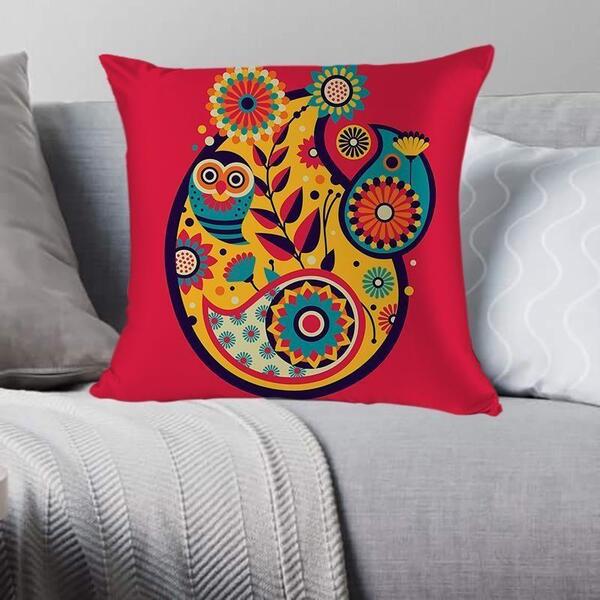 Owl Printed Cushion Cover