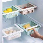 Adjustable Fridge Storage Basket Fridge Space Saver Tray Fridge Racks Refrigerator Storage Basket Expandable Fridge Storage Rack