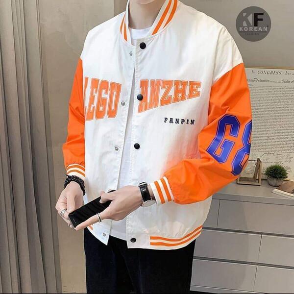 Patchwork Single Breasted Appliques Bomber Baseball Jackets For Men