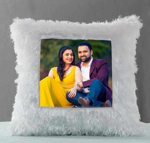 Personalized Square Fur Cushion with your Photo