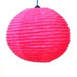 Self Flower Design Lokta Paper Handmade Hanging Lamp Size 13*13 Inch