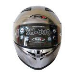 Plain Silver Chrome Sh-600 Full Helmet