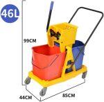 Plastic Double Barrel Mop Bucket with Wheels