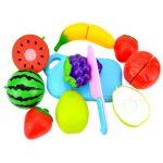 Play Food Cooking Playset with Cutting Board Toy Fruits Set