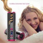 Portable Cordless Auto Hair Curler, Wireless Curling Iron USB Rechargeable for Curls Waves LCD Display Ceramic Curly Dyson