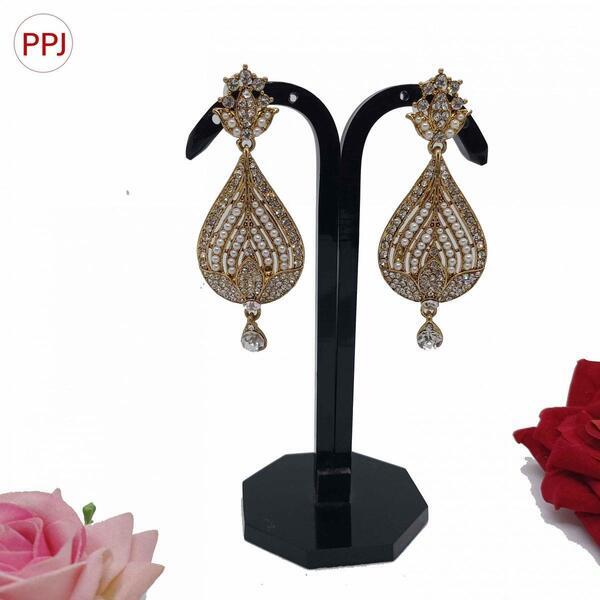 Ppj Collection Anusheela Rhodium Base Silver Colour Classic White Earring For Women - 1 Pair