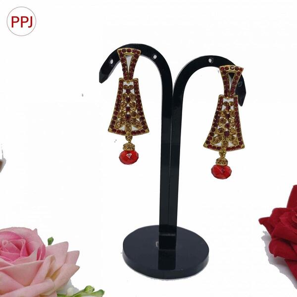 Ppj Collection Arvindaa Rhodium Base Silver Colour Antique White Earring For Women - 1 Pair