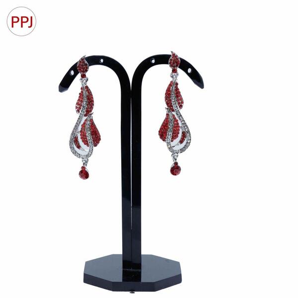 Ppj Collection Rekha Rhodium Base Silver Colour Simple Shaped Rainbow Earring For Women - 1 Pair