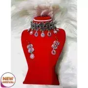 Puku Oxidized Silver Antique choker With Top