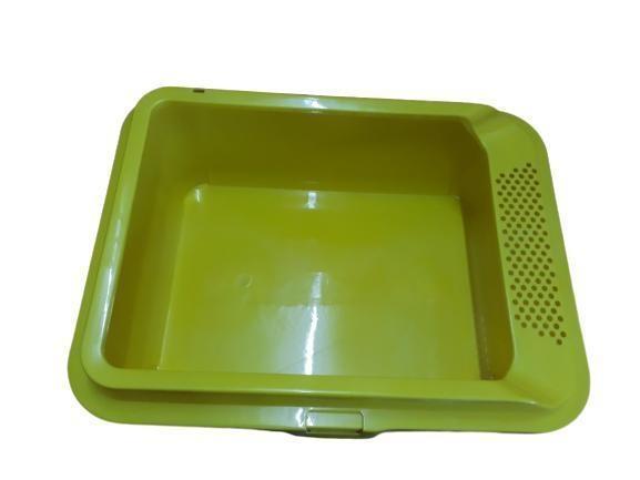 Puppy / Kitten Square Litter Box With Rim - Large ( Light Green )