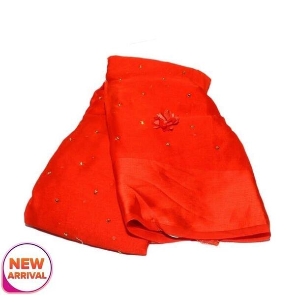 Wander Chiffon Satin Patta With Latkan Saree For Women