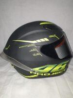 RG Neon/Black Spoiler Single Visor Full Helmet Free Size