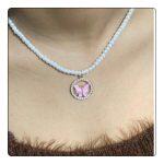 Round Butterfly Pendent Necklace with Pearl For woemen