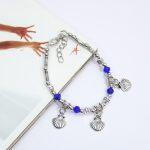 Royalblue Beaded Shell Design Bracelet