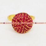 Ruby Ring Half Ball Shaped Adjustable For Women