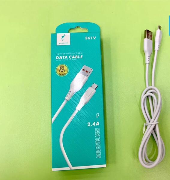 S61V - 2.4 A max Andriod Charging & Data Transfer Cable / High Speed Andriod Cable (White)