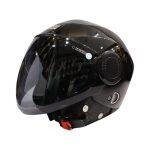 Shining Black Studds Urban Half Face Helmet