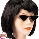 Sliver Metal frame Cat Eye Black Sunglasses For Women