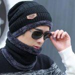 Snow Proof Inside Fleece Wool Beanie 2 in 1 Cap With Scarf Warm Knit Hat Thick Fleece Lined Winter Hat – (cap and neck guard) from Sathi Ko Pasal