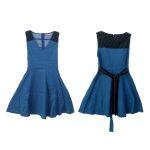 Soft Jean Dress With Back Net Designed For Women