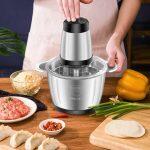 Stainless Steel 2L Capacity Electric Chopper Meat Grinder Multifunctional Household Food Processor